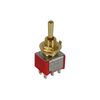 Mini Toggle Switch 3-way On-On-On Round Lever Gold