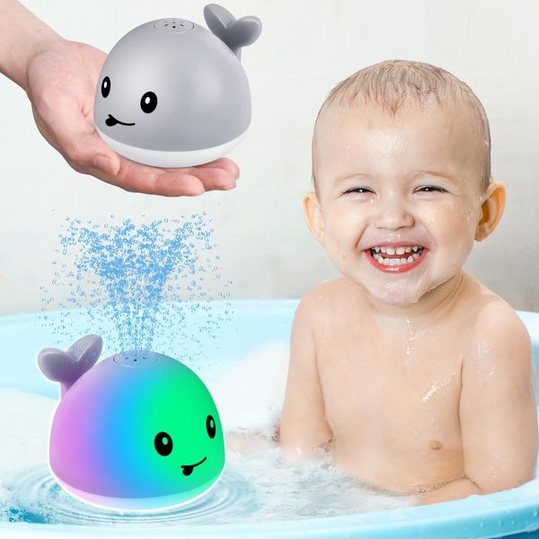 Baby Whale Bath Toys Infant, Water Toys Pool Toys for Toddlers 1-3 2-4, Light Up Whale Bath Toy Sprinkler 6-12 18-24 Months, Water Table Toys, Bath Toys for Kids Ages 1-3, Birthday Gift for Boys Girls