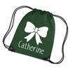 Edward Sinclair BOTTLE Drawsting Bag Personalised Bow With Name with White Print