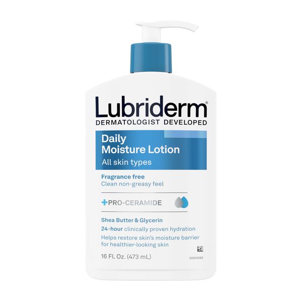 Lubriderm Daily Moisture Body Lotion, Unscented, Normal to Dry Skin Lotion, 16 FL. oz