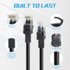 RIIEYOCA Short Cat5e Ethernet Patch Cable 1ft,Snagless RJ45 Computer LAN Network Cord for Router, Modem,Switch, Server, Black(4 Pack)