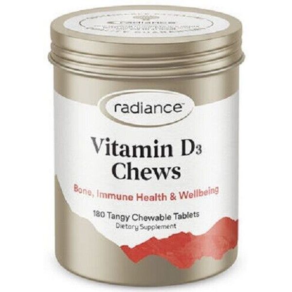 Radiance Vitamin D3 1000IU Chewable Tablets 180  - made in NZ