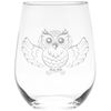 Owl stemless wine glass, 17 oz.