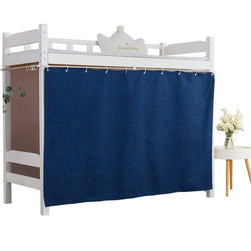 Lightolife Breathable Heavy-Duty Black Out Bunk Bed Curtains Privacy Drapes for Bottom Twin Home Dorm, 1 Panel Navy
