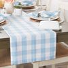 DII Classic Tabletop, Cotton, Light Blue & White, 108" x 14" (Runner)