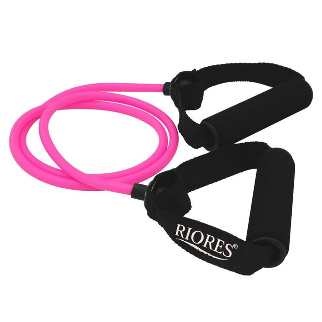 RIORES Fitness Rubber Band, Fitness Tube, Fitness Tube, Muscle Training Tube, Diet, Shape, Light (Pink))