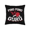 Ping Pong Table Tennis Paddle Ping Pong Guru Throw Pillow