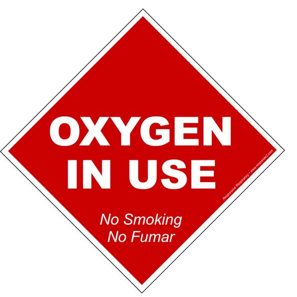 No Smoking Oxygen In Use Static cling - 5 PACK