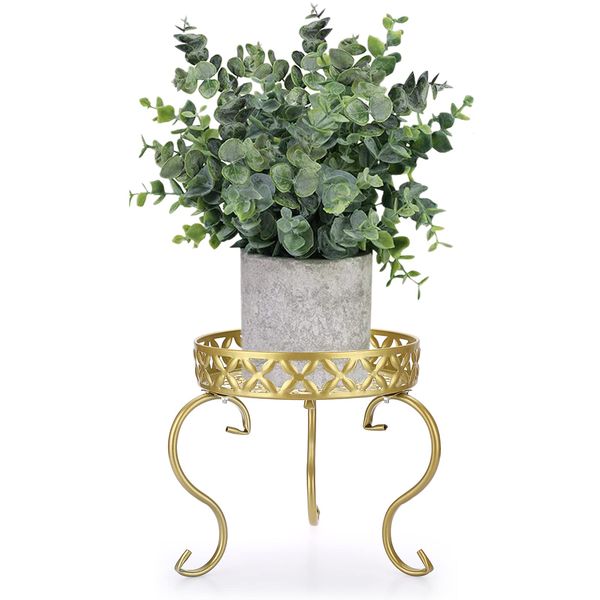 IGNPION 1pc Art Metal Plant Stand Plant Pot Display Holder Flower Potted Holder Rack for Indoor Outdoor,Gold (Not include plant)