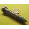 Galvanized Hex Head Lag Screw  1/2 Threads x 3.0" Length, 10 pcs