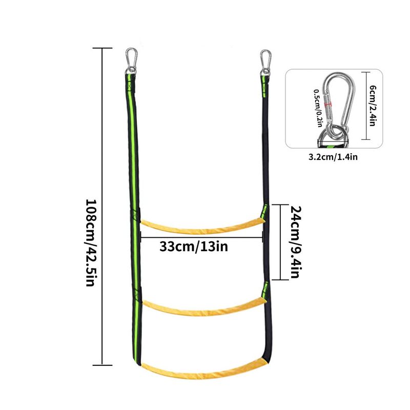 VOANZO 3 Step rope ladder portable folding auxiliary rope ladder for ...