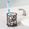 iDesign Vine Bathroom Countertop Toothbrush Holder, Vanilla/Bronze
