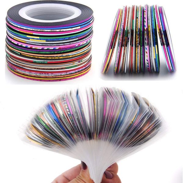 Nail Striping Tape Line 34 Farben Rollen Striping Tape Line Nail Art Decor Sticker DIY Nail Tip Striping Tape für Nail Art