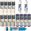 Reverse Osmosis Replacement Filter Set RO Cartridges (15 pcs) w/ 50 GPD Membrane