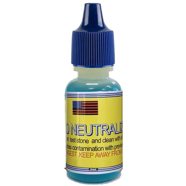 Gold Silver Test Solution Neutralizer 1/2 oz Bottle Testing Solution Stone Cleaner