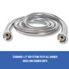 1.5m Shower Hose with Washers Chrome Replacement Anti-Kink Pipe