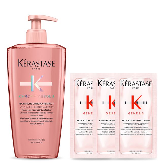 [Kérastase] [For damaged/colored hair] Bang Chroma Absolue Shampoo 500ml [Additional 3 types of shampoo sachets provided]