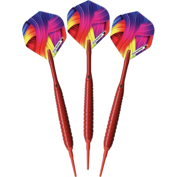 Elkadart Neon Soft Tip Darts with Storage/Travel Case, Red, 18 Grams