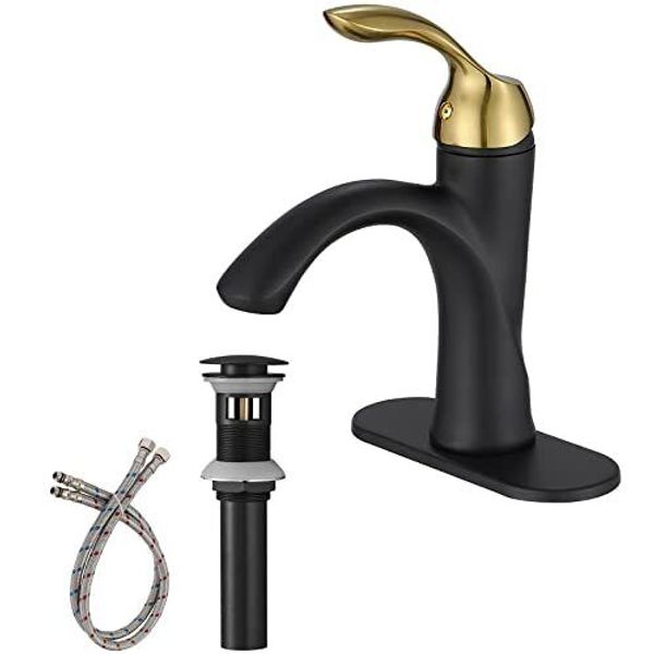 Bathroom Faucet Matte Black Modern Waterfall Bathroom Sink Faucet with Single