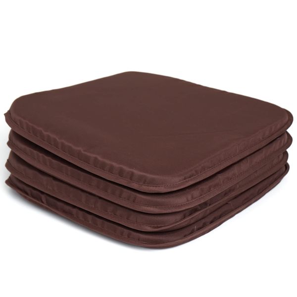 Rohi Garden Seat pads set of 4 – Outdoor/Indoor Plain seat pads for dining Chairs, Kitchen and Garden Chairs 35x35-Plain Design (Pack of 4) Chocolate Brown