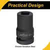 WorkBless 1" Drive by 21mm Square Impact Socket, 80mm Length CR-MO, Standard Metric Sizes