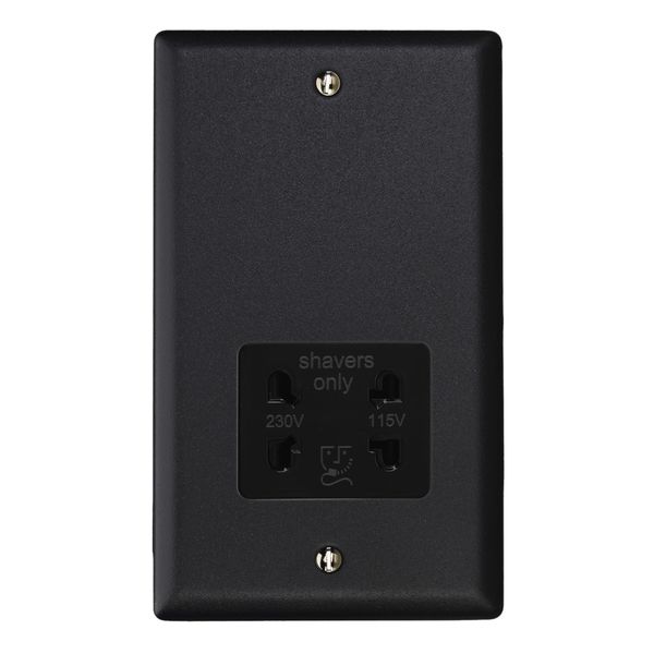 Varilight Dual Voltage Shaver Socket 230V/115V Matt Black