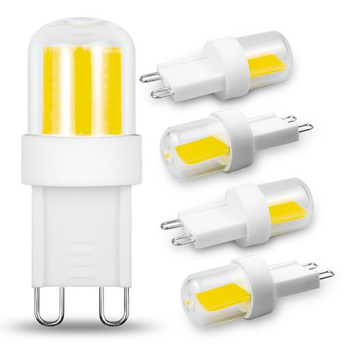 TZHILAN G9 Light Bulb Dimmable 2W Replace 20W 25W Halogen Equivalent,6500K Cool White AC120V T4 Bi-pin Led Bulbs for Chandelier Pendant Wall Home Lighting,220LM,360 Deg,5Pack