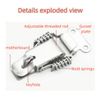 2pcs 304 Stainless Steel Double-Spring Telescopic Buckle, Toolbox Tension Spring Toggle Latch, Toolbox Hinge with Screws (Small)