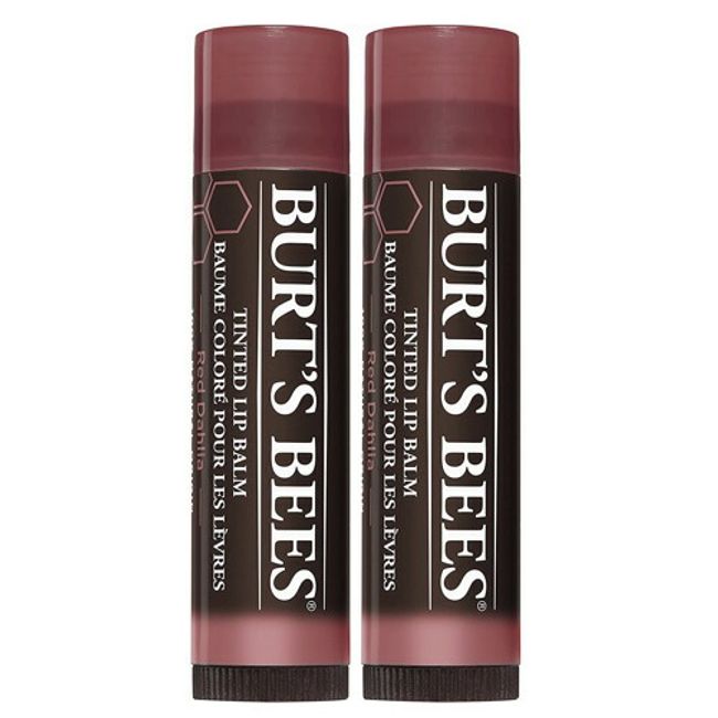 [Set of 2] Burt&#39;s Bees 100% Natural Tinted Lip Balm, Red Dahlia 2 Tubes Burt&#39;s Bees Tinted Lip Balm [Red Dahlia] 2 Tubes Colored Lip