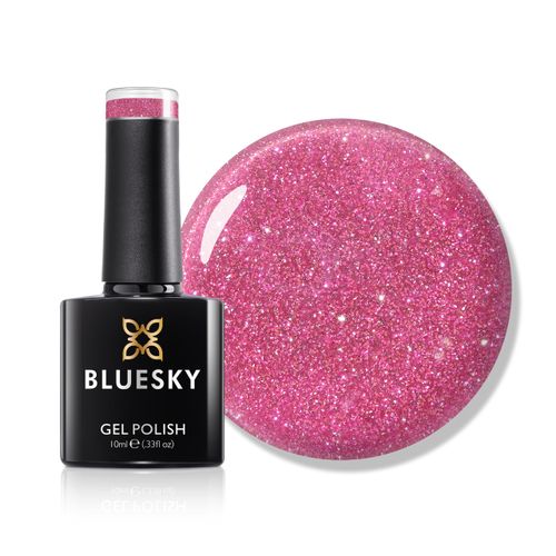 Bluesky Gel Nail Polish 10ml, Sparkle Neon 04, Pink Soak-Off Gel Polish for 21 Day Manicure, Professional, Salon& Home Use, Requires Curing Under UV/LED Lamp
