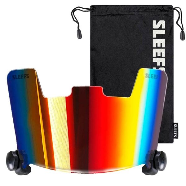 SLEEFS Football Helmet Visor [Borealis Rainbow] - Tinted Professional Football Visor/Shield - Fits Youth & Adult Helmets - Includes Quick Visor Clips + Microfiber Travel Bag