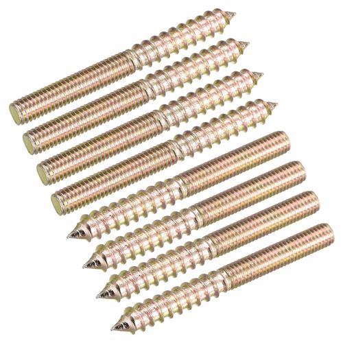 uxcell Double End Screw Knock Screw for Wood Furniture M6x60mm Hanger Bolts 8 Pieces