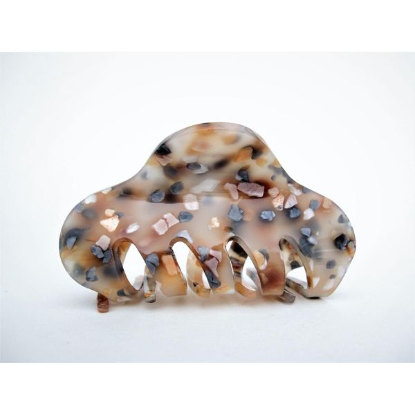 Generic Medium copper brown beige gray marbled hair claw clip