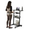 Mount-It! Mobile Stand Up Desk | Height Adjustable Computer Rolling Cart | Black