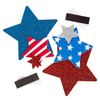 Fun Express Felt Patterned Patriotic Star Magnet Craft Kit - Makes 12