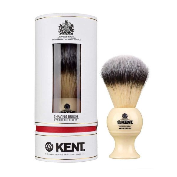 Kent BK8S Silvertex Shaving Brush, Cream Handle