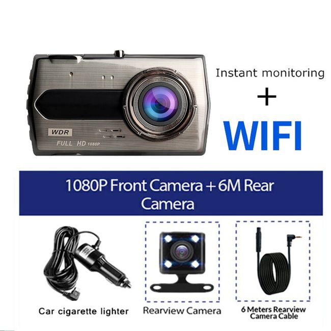 Dashcam Front And Rear Camera DVR Car Video Recorder Vehicle Black