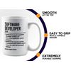 Employee Appreciation Coffee Mug 15oz White - Software Developer - Gift for Software Developer Coder Programmer Engineer Man Woman