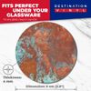 2 x Round Coasters - Rusty Effect Aged Copper Style #3024