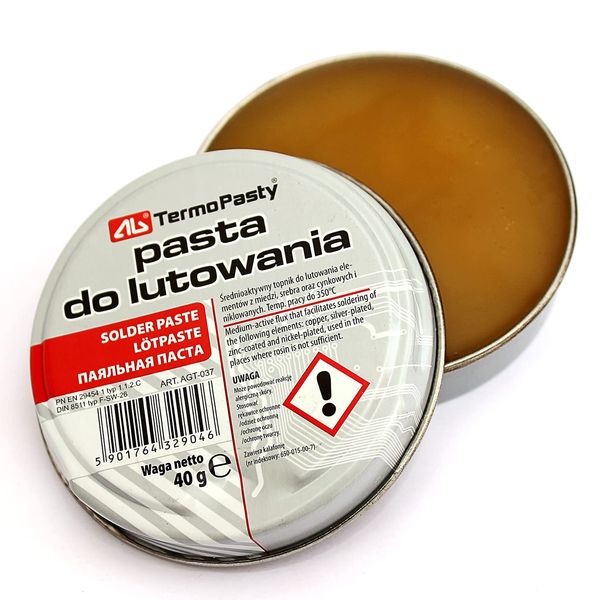 TermoPasty TOP Flux Soldering Paste in The 40 g tin for Electronics SMD Plumbing DIY etc.UK, Natural