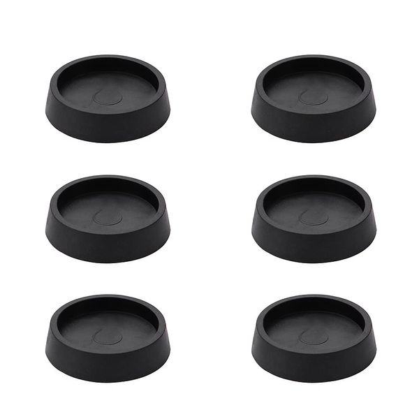 VooGenzek 6 PCS Rubber Furniture Caster Pad, Round Non-Slip Feet Pad, Furniture Mat, Furniture Caster Pad, Chair Leg Floor Protector, Suitable for All Floors and Furniture Wheels