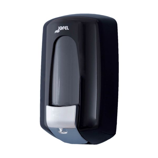 Jofel AC70600 Soap Dispenser with Chrome Push Button - 0.900 L - Black