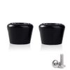 VNAKER PU Rubber Roller Skate Toe Stoppers 1 Pair with Screws (Black)