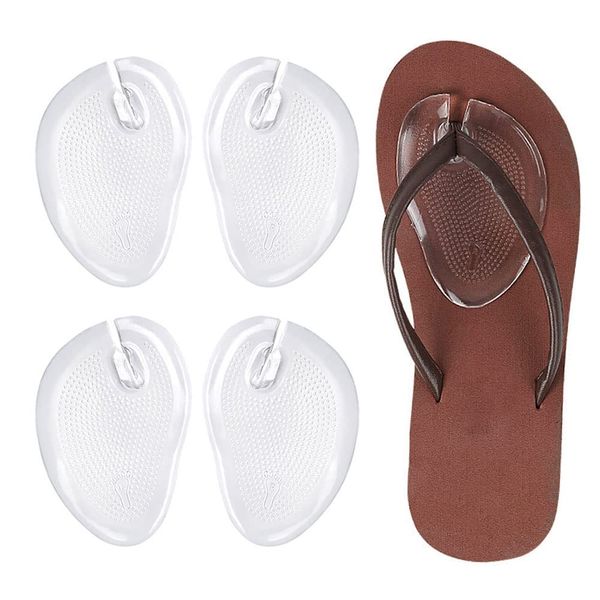 4 Pieces/2 Pairs Thong Sandal Cushions Pad Flip Flop Anti-Wear Toe Protectors Pads Gel Toe Posts Cushion Use for Sandal Flip Flop Gel Inserts Guards