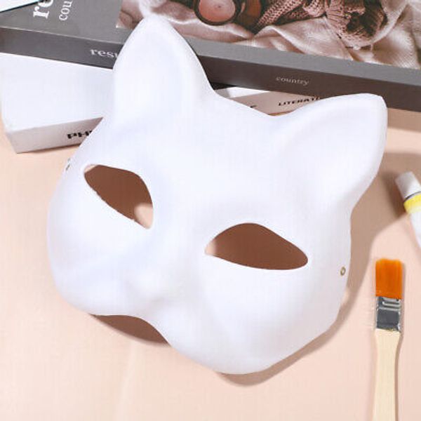 10 Pcs Blank Masks to Decorate Paper Mache Cat Festival Face Miss