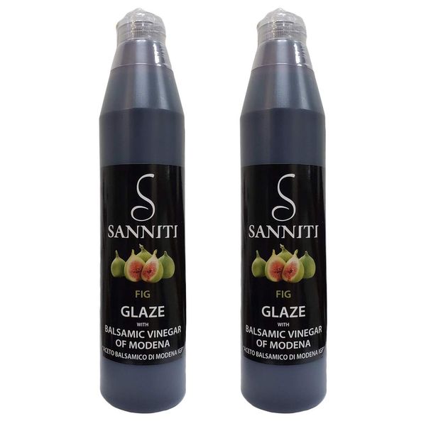 Sanniti Italian Balsamic Vinegar FIG Glaze, 12.9 Ounce (Pack of 2)