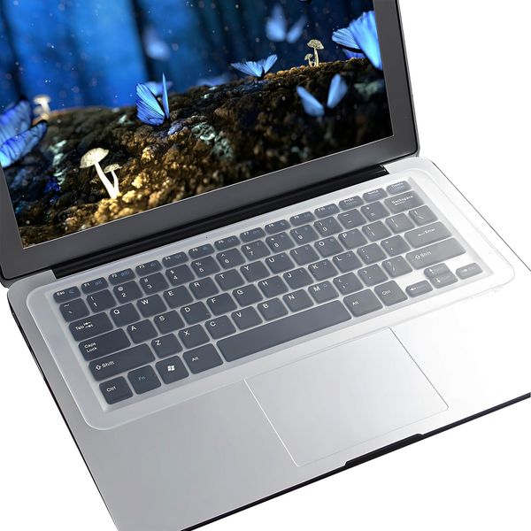 Laptop Tastaturschutz Tastaturschutzfolie Tastaturabdeckung - 365 x135mm Silikon Tastatur Staubschutz kompatibel mit 15-17 Zoll Laptop, Universal & Wasserdichter (1 Stück, Transparente)