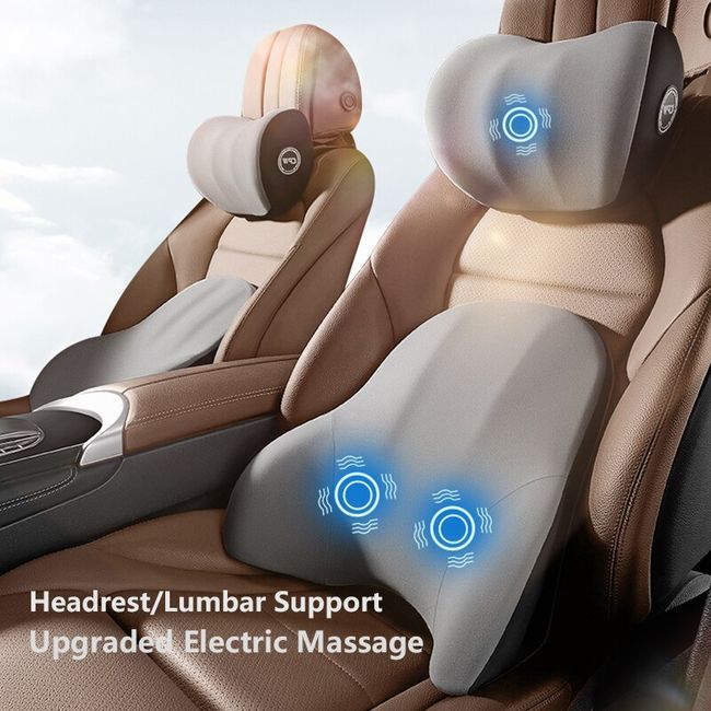 Car Electric Massage Pillow Seat Back Headrest Lumbar Support