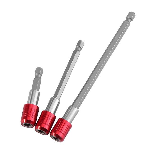 Qiilu Hexagonal Shaft Extension Bit Shank Socket Extension Bar 2.4 inches (60 mm), 3.9 inches (100 mm), 5.9 inches (150 mm), Hex Shank Magnetic Drill, Electric Screwdriver, Impact Tool, Extension Bit,