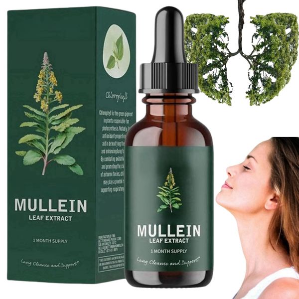 Mullein Leaf Liquid Drops,Mullein Leaf Extract for Lungs,Mullein Drops,Lung Cleanse for Lung Health,Lung Support for Fast Absorption